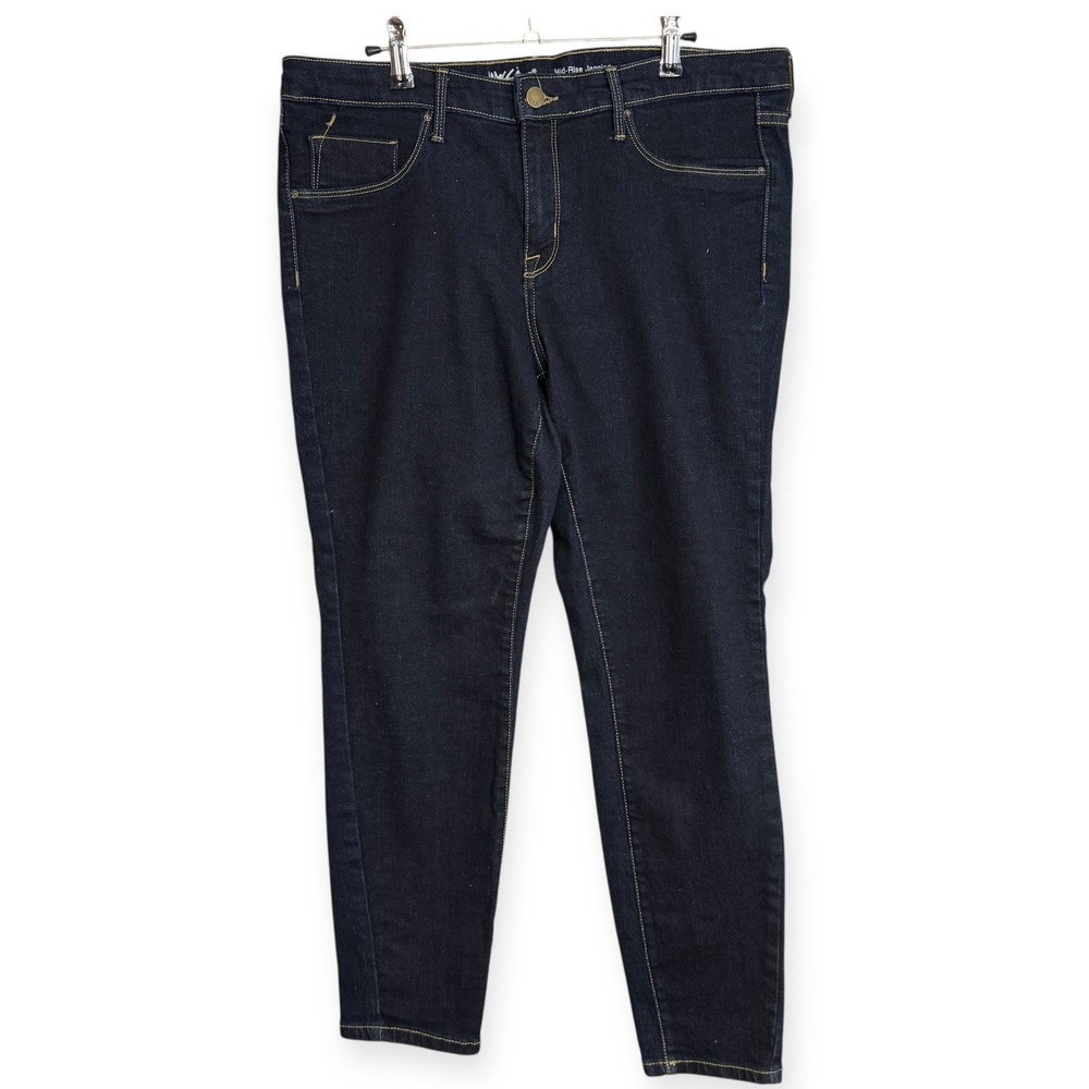 Mossimo Denim Mid Rise Jeggings Size‎ 14 Short Power Stretch Dark Wash